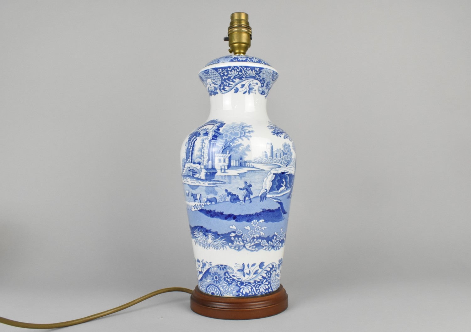 A Contemporary Spode Blue Italian Lamp Base, 32cm high Excluding Fitting