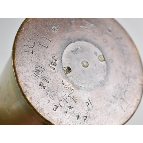 52 - A WWI Brass Shell Base Dated 1917