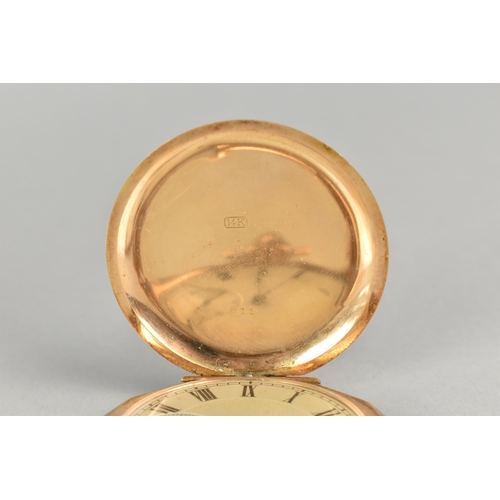 42 - A 14ct Gold Cased Swiss Full Hunter Pocket Watch, Textured Dial Measuring 39.8mm Diameter Having Bla... 