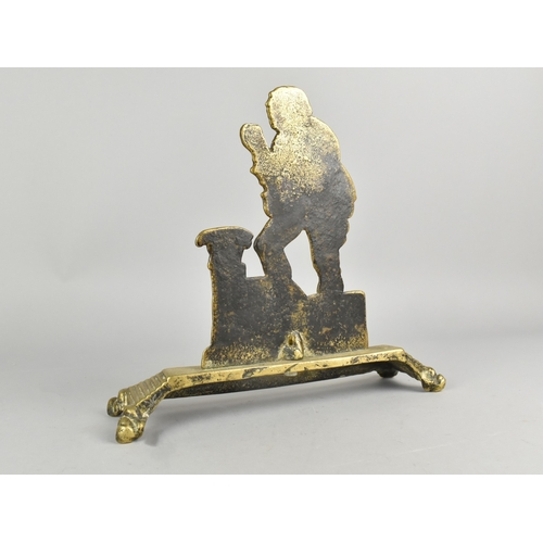 2 - A Victorian Brass doorstop in the form of a musician, with violin, 26cm high