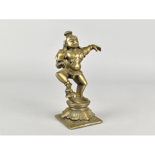 37 - A Heavy Bronze Study of the Dancing Krishna, 15.5cm high