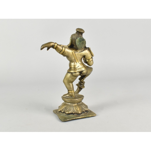 37 - A Heavy Bronze Study of the Dancing Krishna, 15.5cm high
