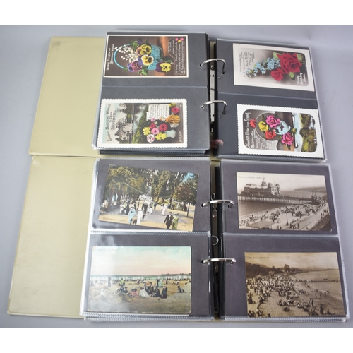 Two Ring Binder Postcard Albums Containing Postcards, Greetings Cards ...