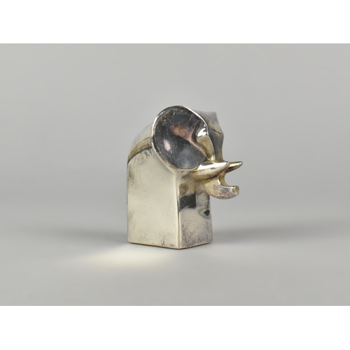 3 - A Heavy Polished Pewter Paperweight in the Form of an Elephant By Dansk Designs, Japan, 6cms High