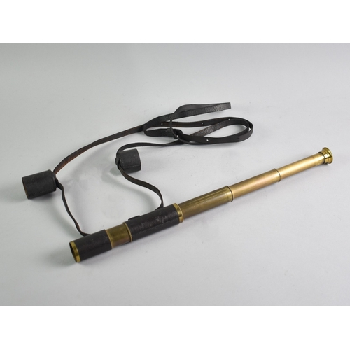 37 - A Leather Cased Three Drawer Telescope, 15cms Long when Closed