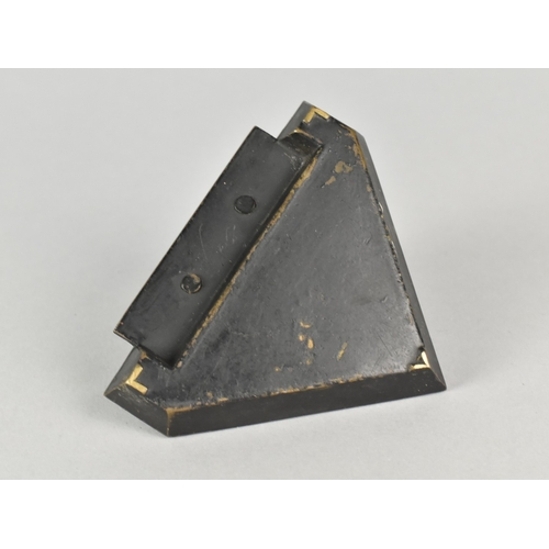 4 - An Art Deco Triangular Bronze Ashtray, Probably German, Decorated with Two Terriers, 9.5cms Wide