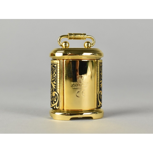 40 - A Miniature Gilt Brass Cased Carriage Clock by Anframa, with Quartz Movement, 5cms High