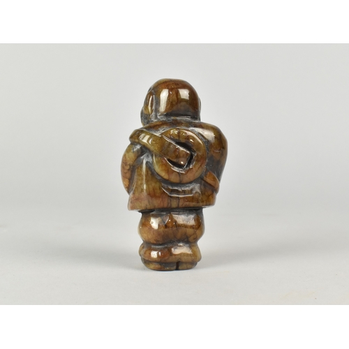 5 - A Chinese Carved Soapstone Figure, In the Zhou Dynasty Style, 9cms High