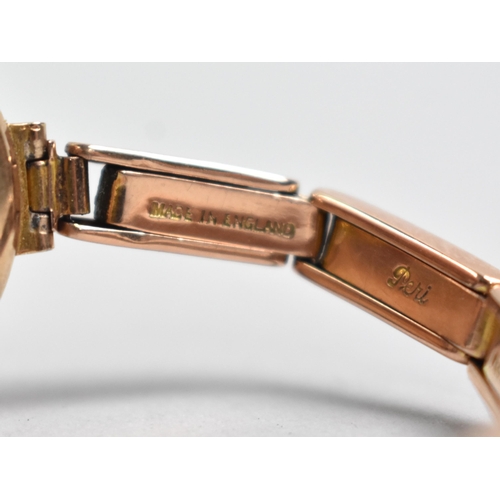 26 - An Early 20th Century Swiss Made Dreadnought 9ct Gold Trench Style Wristwatch and Strap, White Ename... 