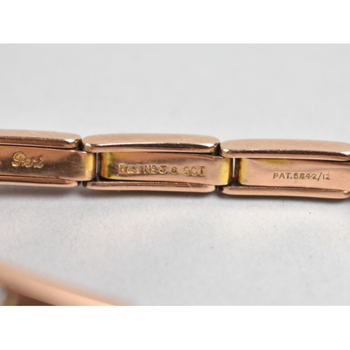 26 - An Early 20th Century Swiss Made Dreadnought 9ct Gold Trench Style Wristwatch and Strap, White Ename... 