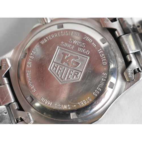 45 - A Tag Heuer Professional Stainless Steel Wristwatch, Model WK1110-0 HH8465, Black Face with Lume Han... 