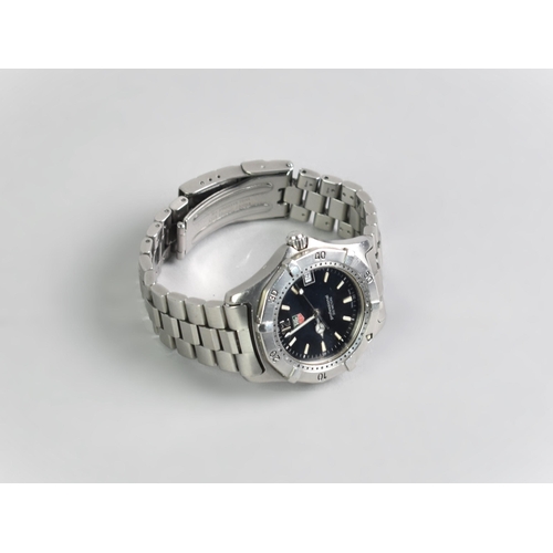 45 - A Tag Heuer Professional Stainless Steel Wristwatch, Model WK1110-0 HH8465, Black Face with Lume Han... 