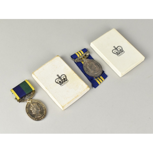17 - A Boxed QEII For Efficient Service Medals, One with The Territorial and Army Reserve Bar, The Other ... 