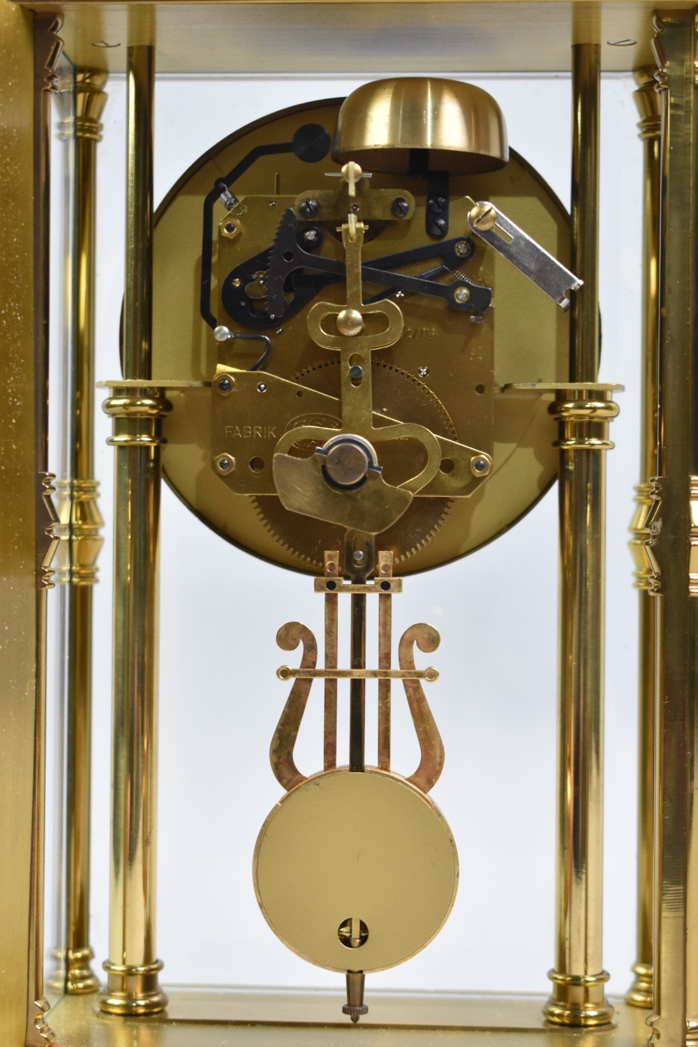 A Late 20th Century Heavy Brass Presentation Mantel Clock for 25 Years ...