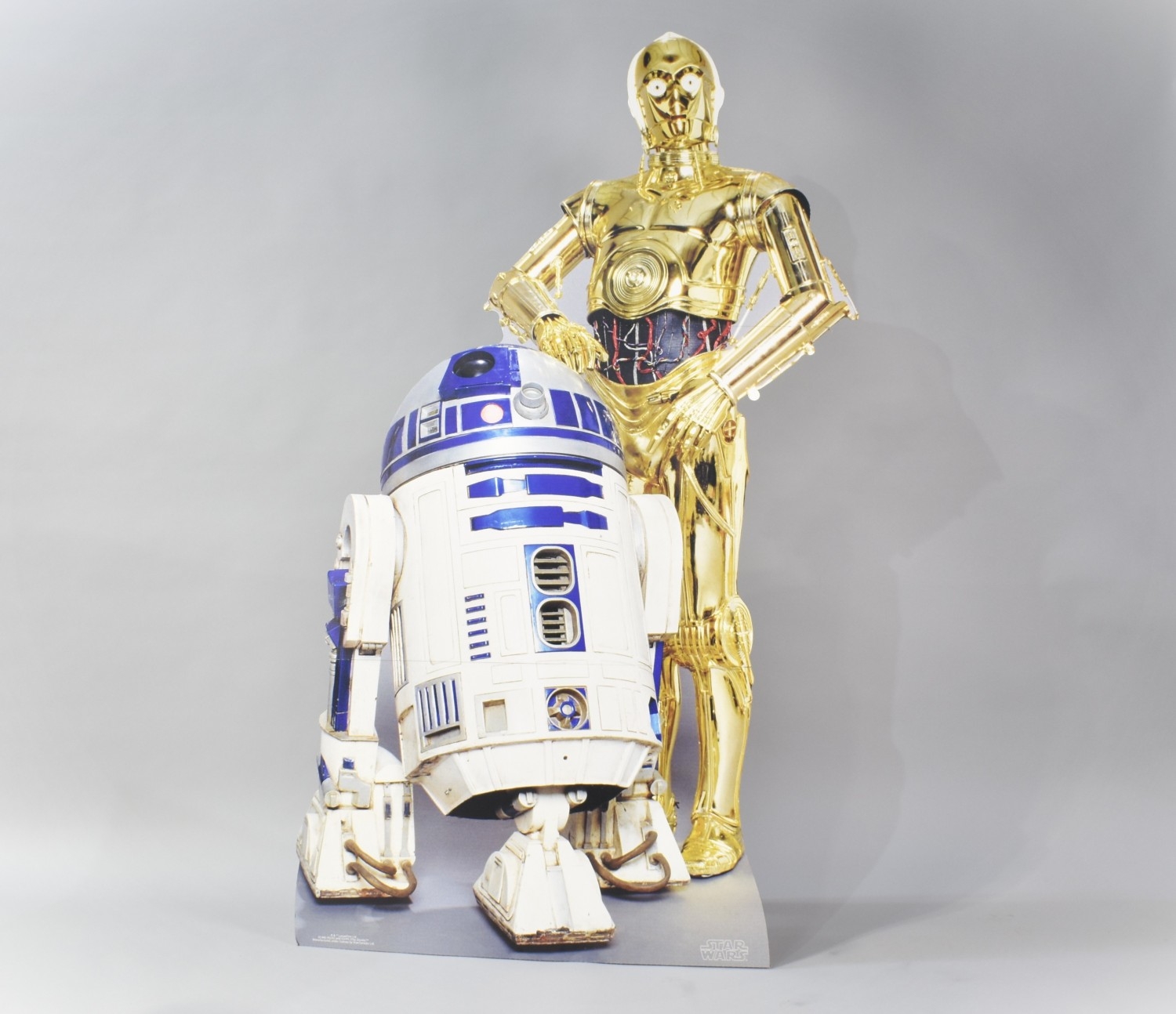 A Large Star Wars Cardboard Cut Out, R2D2 and C-3PO, 159cms High