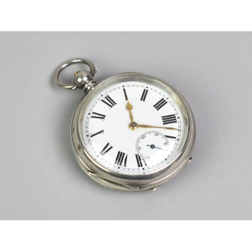 A George V Silver Pocket Watch, White Enamelled Dial with Roman ...