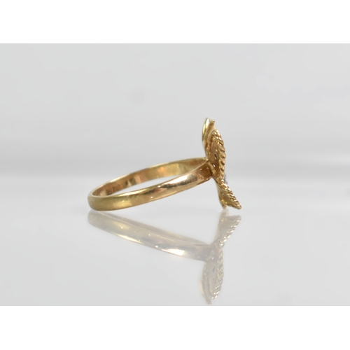 7 - A Matched Suite of 9ct Gold Jewellery to Comprise Necklace and Ring with Two Tone Butterfly Motif, R... 