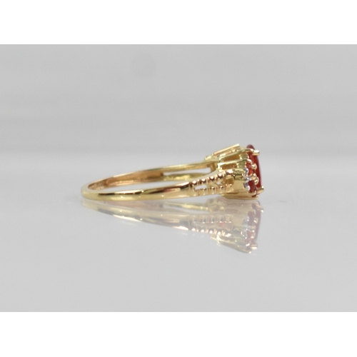 31 - A Danbury Mint Fire Opal, Diamond and 14ct Gold Dress Ring, Primary Oval Cut Stone Measuring 6.9mm b... 