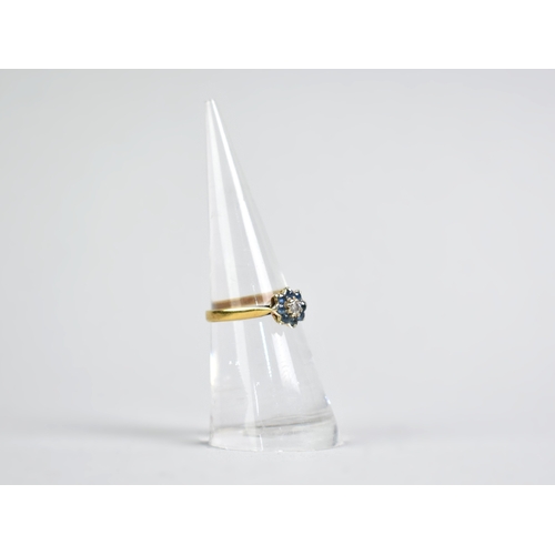 37 - A Collection of Three Gold Rings to include 18ct Gold Diamond and Sapphire Ring, Size L.5, 2.2gms, a... 