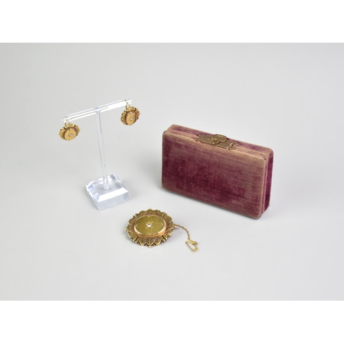 17 - A Boxed Suite of Late Victorian Etruscan Revival Jewellery to Comprise Large Oval Brooch with Centra... 