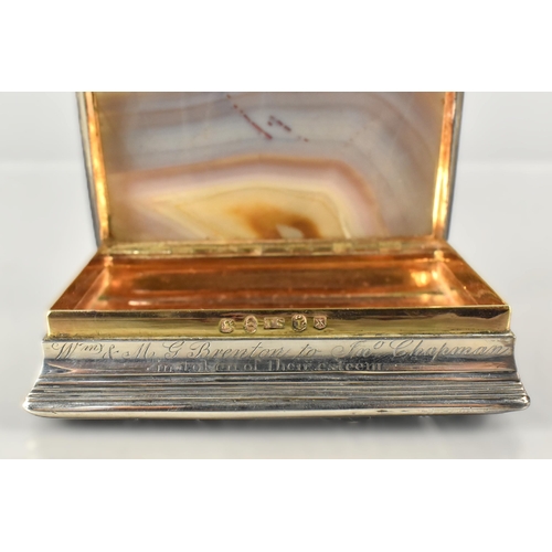 A Georgian Silver and Agate Table Snuff Box by T.S, Birmingham Hallmark ...