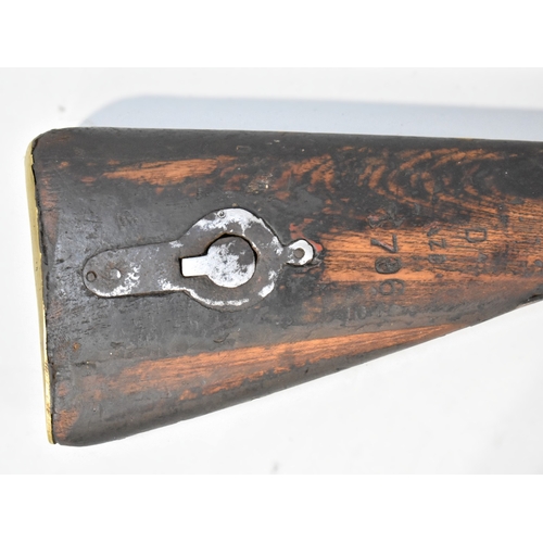 A Single Barrel Percussion Cap Rifle, Wooden Stock Dated 1796, For ...