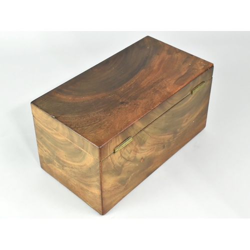 2 - A 19th Century Mahogany Rectangular Tea Caddy Box Converted to Jewellery Box with Velvet Lining, 26c... 