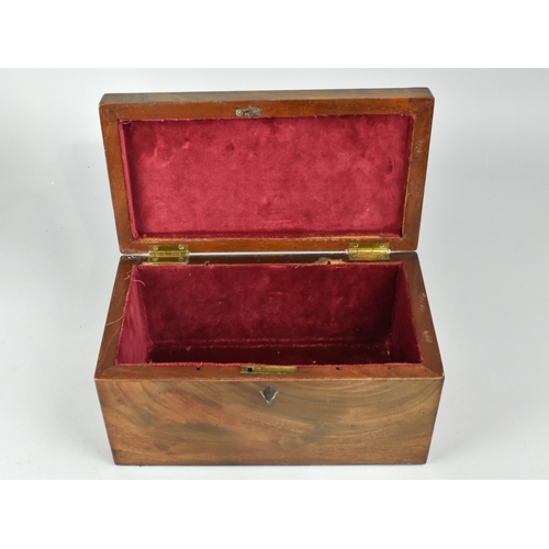 2 - A 19th Century Mahogany Rectangular Tea Caddy Box Converted to Jewellery Box with Velvet Lining, 26c... 