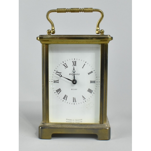 41 - A Late 20th Century French Brass Carriage Clock by Bayard, Eight Day Movement, 14cms High, Movement ... 