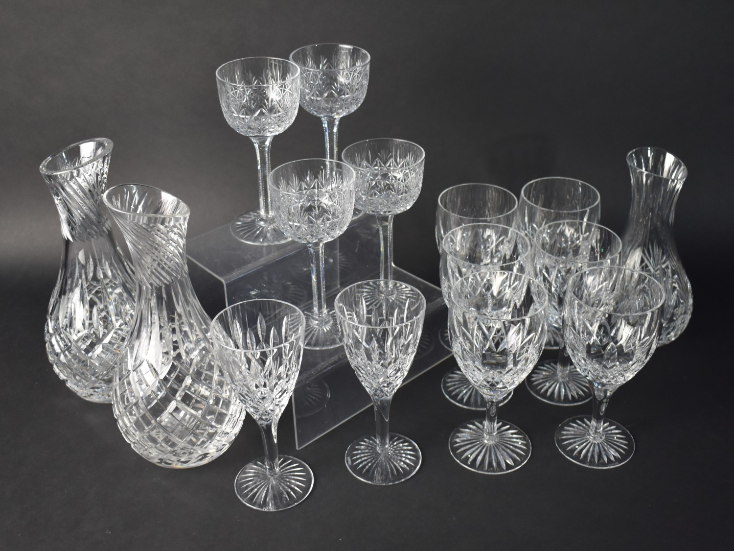 A Collection of Various Stuart Crystal to Comprise Wines and Carafes