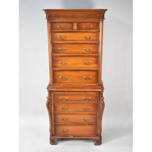 A Reproduction Chest on Chest of Small Proportion, Base Section with ...