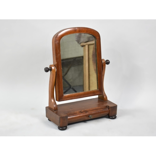 541 - A Late Victorian Swing Dressing Table Mirror with Plinth Base Having Single Drawer, 37cms Wide