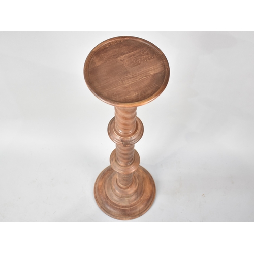 551 - A Mid/late 20th Century Turned Wooden Barley Twist Torchere Stand, 100cms High