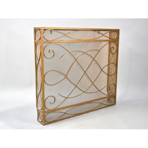 574 - A Modern Gilt Painted Metal Nursery Fire Guard, 92cms Wide and 83cms High