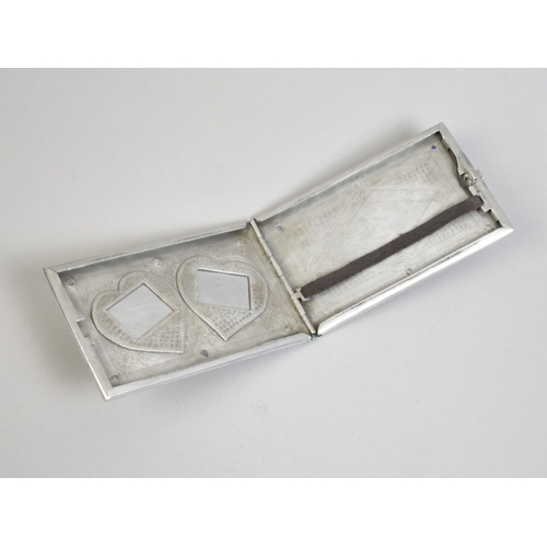 trench art cigarette case An Indian WWII Trench Art Cigarette Case Decorated with the Taj Mahal  together with a Cased Pair of