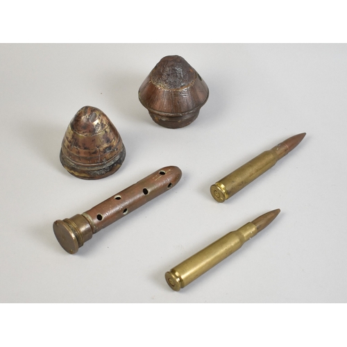 Two WWI Time and Percussion Shell Fuses together with Artillery Primer ...