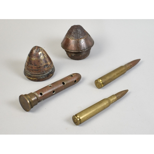 Two WWI Time and Percussion Shell Fuses together with Artillery Primer ...