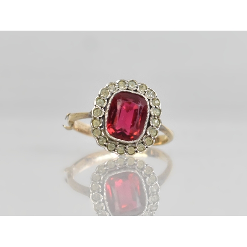 A Vintage 9ct Gold and Silver Mounted Paste Set Dress Ring, White Metal ...