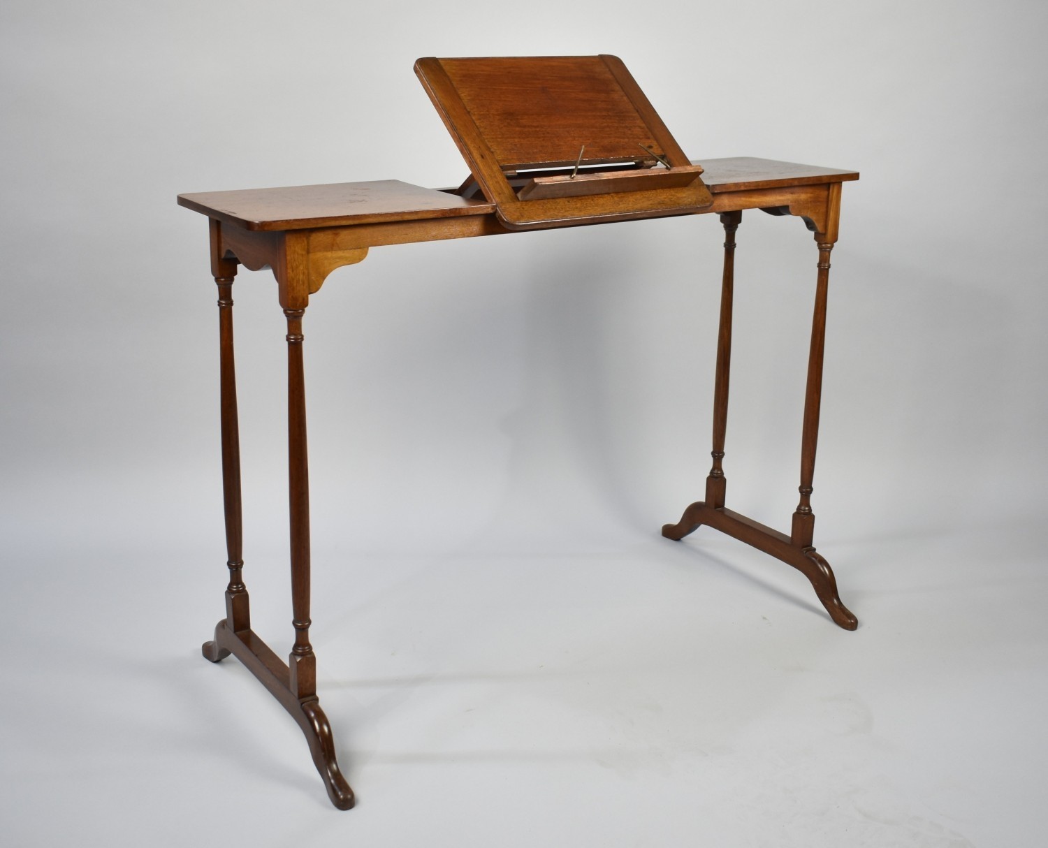A Late Victorian/Edwardian Narrow Mahogany Reading Table with Hinged ...