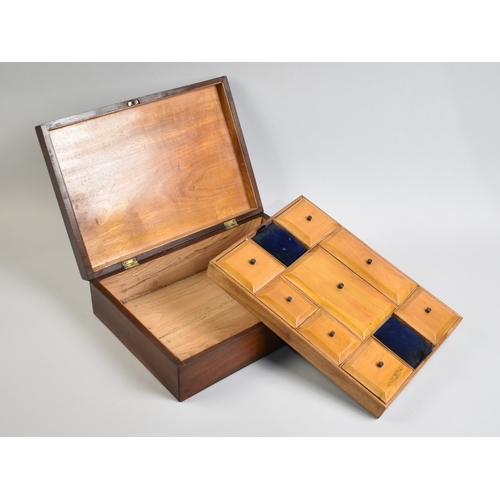 33 - A Nice Quality Portuguese Madeiran Sewing Box with Inlaid Parquetry Hinged Lid to Fitted Inner Remov... 