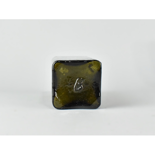 44 - A Dutch Green Glass Gin Bottle of Square Tapering Form, 4.5cms High