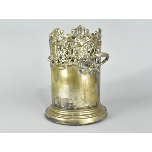 12 - An Edwardian Silver Plated Two Handled Bottle Coaster, 17.5cms High