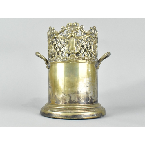 12 - An Edwardian Silver Plated Two Handled Bottle Coaster, 17.5cms High
