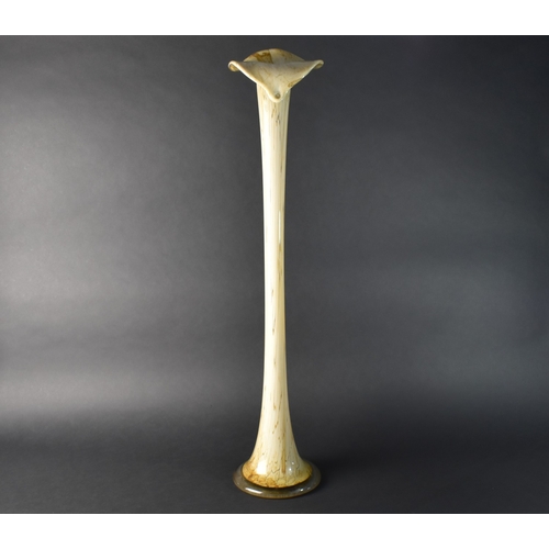 122 - A Polish Glass Tall Slender Calla Lily Vase of Jack in the Pulpit Form, 79cms High