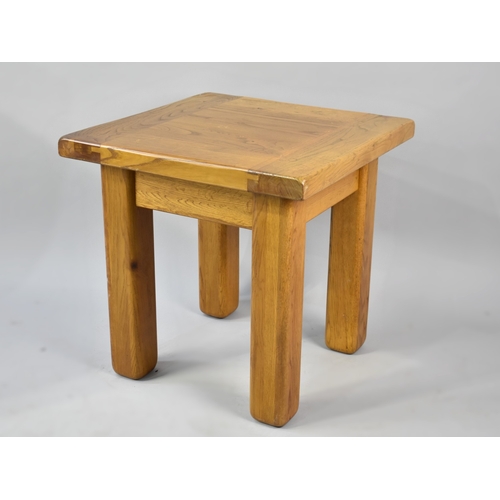 A Modern Light Oak Square Stand or Table, 50cms Square and 50cms High