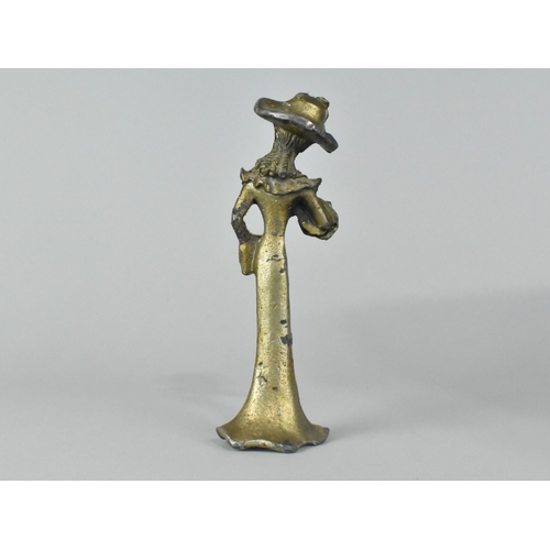 20 - A Cast Metal Bronze Effect Italian Figure of a Maiden with Bonnet after Peltro Casellato, 14.5cms Hi... 