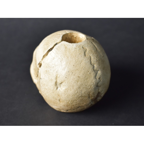 30 - A Cold Painted Cast Metal Novelty Candle Holder in the Form of a Small Human Skull, 7.5cms High