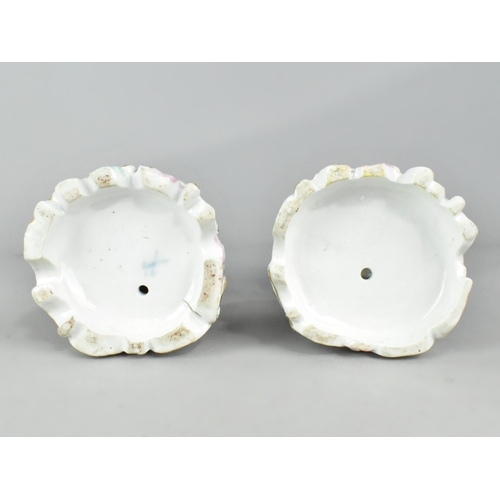 34 - A Pair of 19th Century German Porcelain Figures, Dandy and Maiden, 21cm high (Condition Issues)