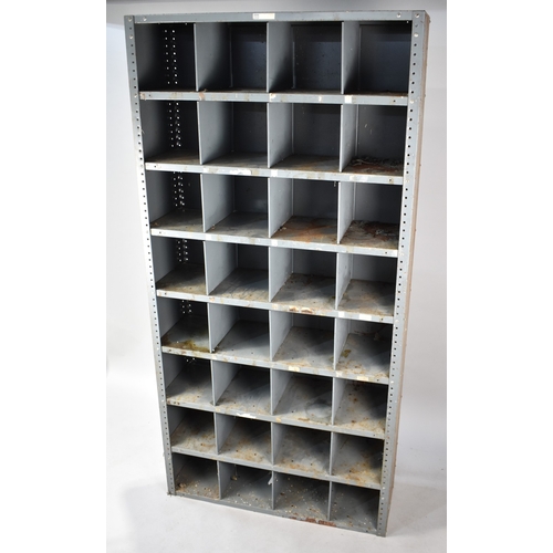 A Vintage Industrial Metal Storage Rack, 92cms Wide by 30cms Deep and ...