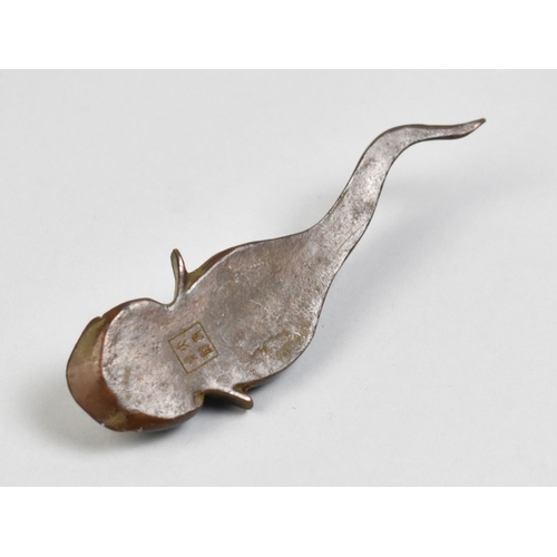 12 - A Chinese Bronze Study of a Catfish, 12cms Long
